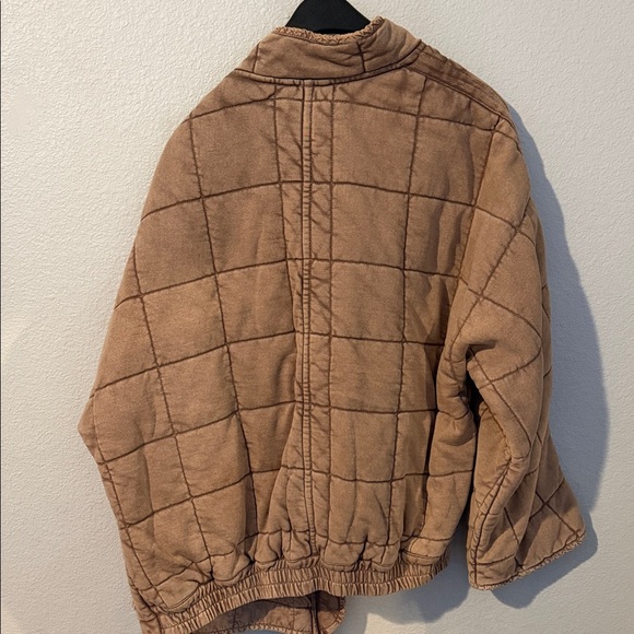 Free People Dolman Quilted Knit Jacket Champagne Diamonds - Picture 7 of 8